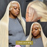 Tewjig HD Transparent 613 Straight 13x6 Lace Front Human Hair Wig Color Preplucked 13x4 Honey Blonde Lace Frontal Wigs For Women