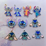 10pcs Enamel Pack Alloy Drops Animal Stitch Charm Pendant Necklace Keychain DIY Handmade Keychain Necklace Cute Earring charms