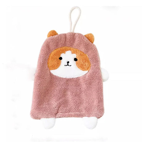 Cute Coral Plush Cat Wipe Towel Microfiber Hand Towels Quick Drying Kitchen Handkerchief Cloths Cartoon Bathroom  Accessories