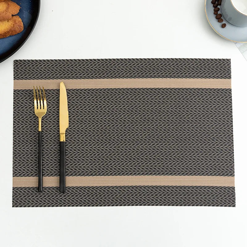 Set of 2/4 PVC Placemat for Dining Table Mat Set Linens Place Mat Accessories Cup Wine Decorative Mat Placemats for Table