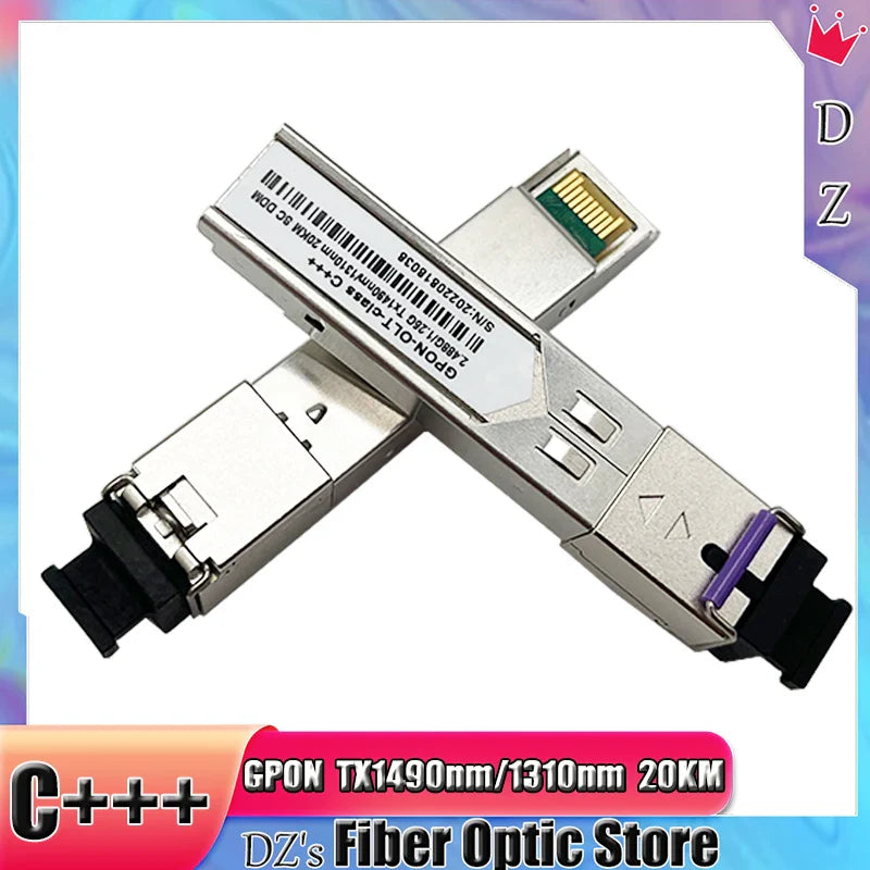 FTTH GBIC Optical Fiber Module SC GPON OLT C+++ SFP Tx1490/Rx1310nm 1.25G 2.5G C+++ OLT Equipment Compatible Huawei ZTE OLT