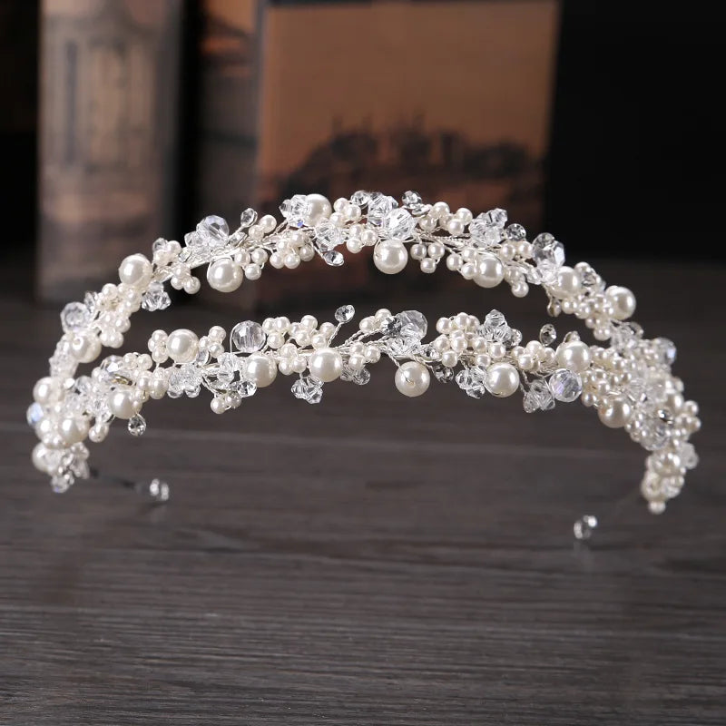 Fashion Insert Comb Broken Hair Clip Payneta Korean Elegant Pearl Hair Claw Ladies Pearl Flower Crystal Comb Hair Pins Clips