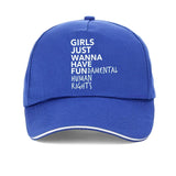 Girls Just Wanna Have Fundamental Human Rights Letter Print Baseball Cap Feminist Feminism Hat Adjustable Snapback Hats