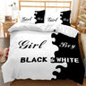 Couple/Lover White Black Luxury Bed Linen 2 People Double Bed Adult Single King Quilt Duvet Cover Queen Comforter Bedding Sets