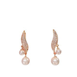 2023 New Classic Elegant Imitation Double Pearl Dangle Earrings For Women Crystal Long Tassel Drop Earring Wedding Jewelry Gifts