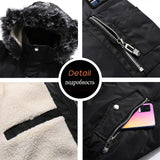 Plush Thickened Men's Jacket Winter Casual Cotton Jacket Warm Hooded Fashionable Windproof Large Cotton Jacket for Men