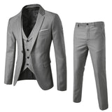 Men’S Suit Slim 3 Piece Suit Business Wedding Party Vest & Pants Coat Casual Solid Blazers Coat Jacket Luxury