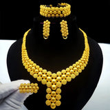 ANIID Indian 24K Gold Color Necklace Set For Women Party Bridal Wedding Ethiopian Luxury Dubai Jewelry Wholesale New Gifts