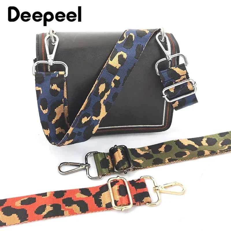 Deepeel Women 3.8cm Wide Colorful Bag Strap Band Leopard Shoulder Crossbody Straps Female Nylon Adjustable Bags Belt Accessory