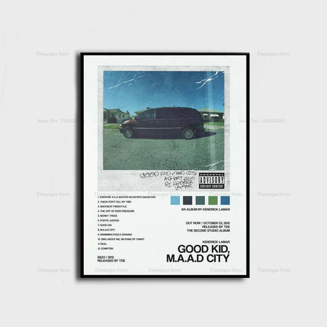 Kendrick Lamar Good Kid Maad City Hip Hop Music Album Cover Poster Prints Wall Art Painting Picture Photo Gift Room Home Decor