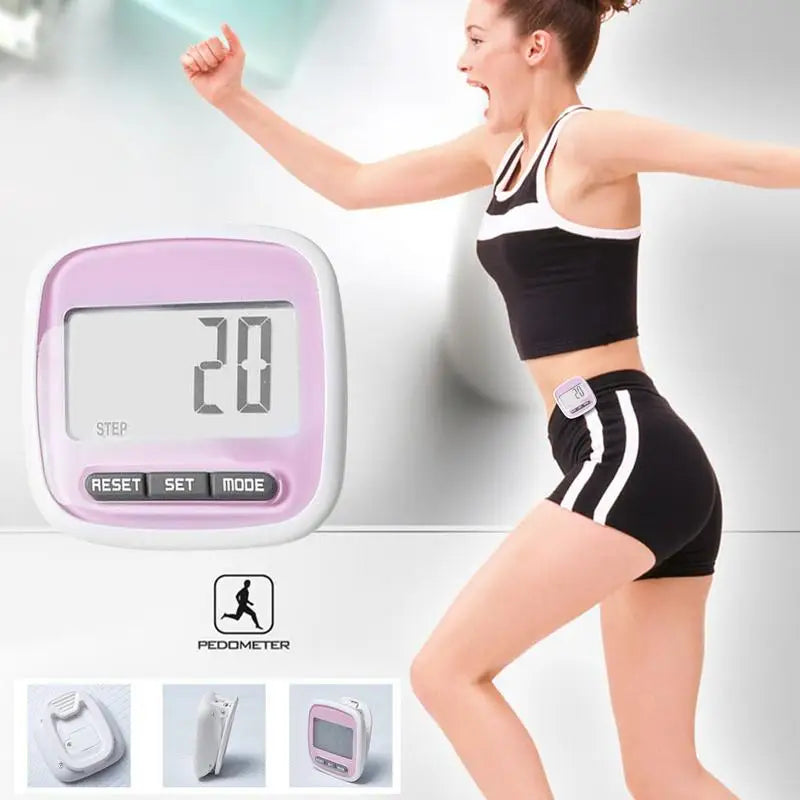 Mini Digital Step Counter Large Screen Smart Electronic Pedometer For Walking Distance Lightweight Design Calorie Counting