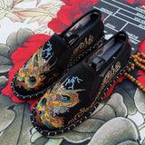 Old Beijing Cloth Shoes Embroidery Flower Social Guy Male Moccasin-Gommino Student Casual Shoes Fashion National Chinese Style