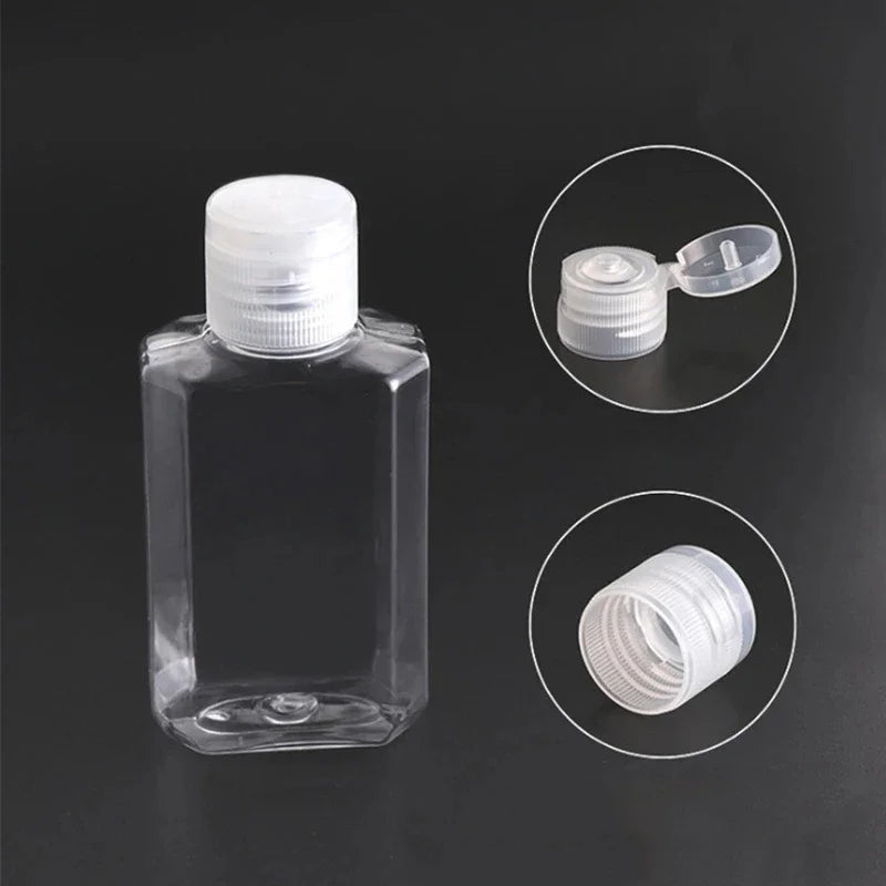 100/20/10Pcs Transparent Bottle With Flip Cap Plastic Hand Sanitizer Shampoo Bottle Empty Refillable Bottles Travel Accessories