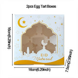 Gold Eid Mubarak Disposable Tableware Star Moon Gilded Plate Cup Gift Box EID Party Supplies 2024 Ramadan Mubarak Kareem Decor