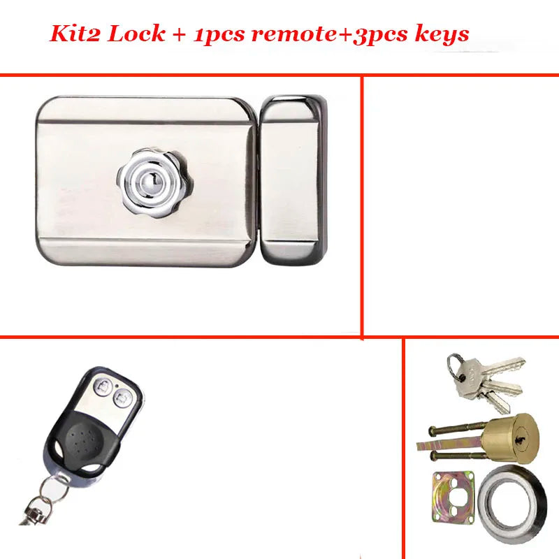 AA Battery Driven Remote Control Electric Lock Hidden Door Lock Key Electronic Door Lock Home Access control system