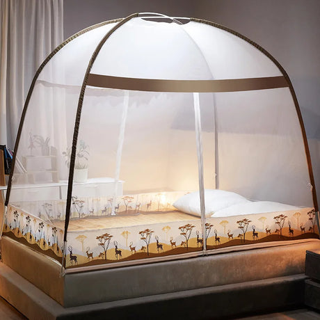 Installation Free Yurt Mosquito Net Household Densified Single Student Dormitory 1.5m Double 1.8 Folding Mosquito Net