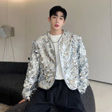 IEFB Sexy Man Jackets Fashion Korean Style Sequin Short Coat Trend Niche Design Men's Personality Clothing Autumn New Top 9C2073