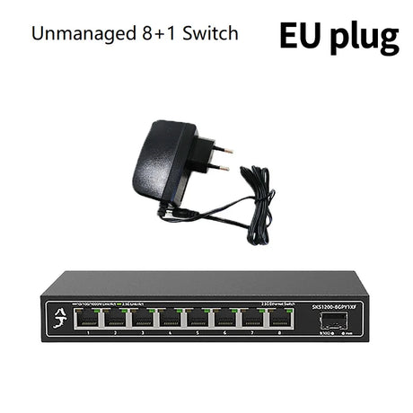 2.5g Switch 100/1000/2500Mbps RJ45 8 Ports 10Gbps SFP+ Slot Simple L2 Managed Network Switch plug and play Hub Internet Splitter