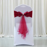 Spandex Lycra Chair Band Back Satin Bow Swag Chair Sash For Wedding Chair Cover Event Party Decoration