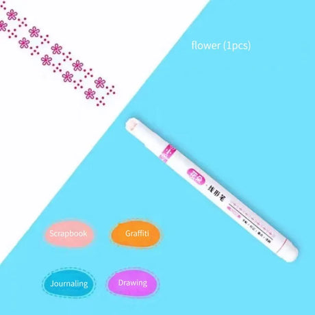 1/6Pcs/set Kawaii Flowers Line Shaped Highlighter Pens Roller Tip Curve Liner Marker for Writing Journaling Drawing Stationery