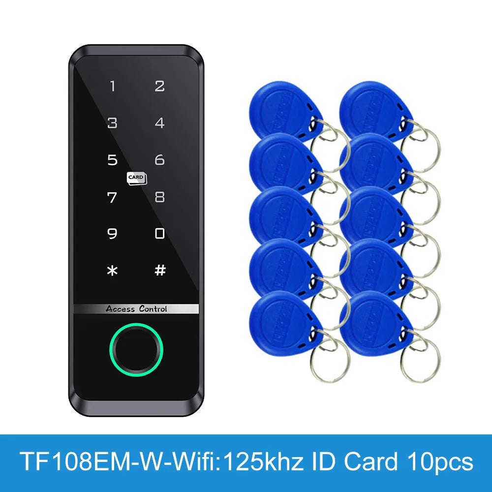 WIFI TUYA App Biometric Fingerprint Access Controller Keypad IP66 Waterproof RFID IC Card Standalone Door Access Control System