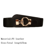 Ladies Wide Waist Straps Fashion Vintage Pu Leather Waistband Elastic Waist Seal Belt Pin Buckle Women's Coat Belt Cummerbund