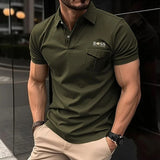 Autumn And Winter New Men's POLO Shirt Double-layer Standing Collar Shirt Long-sleeved Sports Polo Shirt High Quality Shirt