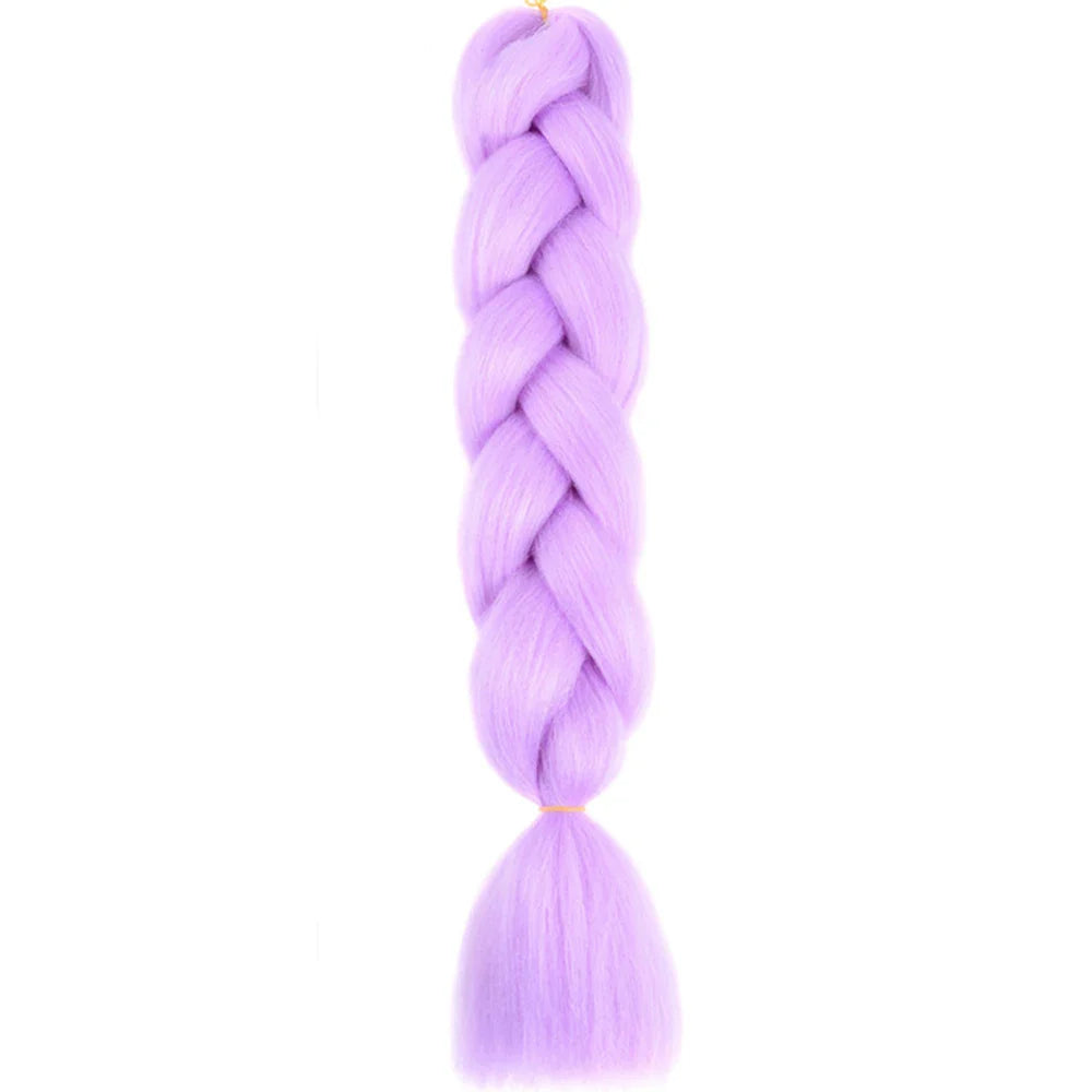 AZQUEEN 24 Inch Jumbo Box Braids Extensions Synthetic Braiding Hair DIY Hair Braids For Children Pink Purple Yellow Gray