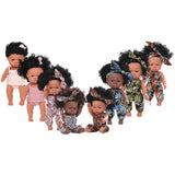 35cm Newborn Reborn African Doll Baby Simulation Soft Vinyl Children Lifelike Toys Christmas Birthday Toys Dolls for Babies