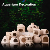 Clay Aquarium Decoration Ceramics Fish Tank Landscaping Shrimp Shelter Spawning Tank Breeding House Cave Pottery Pot Ornaments