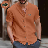 High Quality Men's Spring/Summer New Long Sleeved Cotton Linen Shirt Business Casual Loose Fitting T-Shirt Shirt Top S-2XL