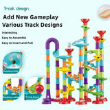 50/197Pcs Children Diy Game Marble Run Race Track Building Blocks Toys 3D Maze Ball Rolling Marbles Running Track Coaster Gift