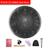 Steel Tongue Drum 8 Inch / 6 Inch 11 Notes Handpan Drum Drumstick Mallet Finger Percussion Tongue Tambourine for Meditation Yoga