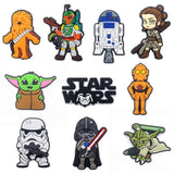 Hot Toy 6-15Pcs/SET Disney Marvel Star Wars Shoe Charms Decorations PVC Clog Accessories  Buckle Wristband Party Gift