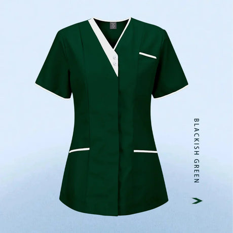 Nursing Scrubs Uniform Women Medical Tops Short Sleeve Surgical Uniform Pet Shop Beauty Salon Work Uniform Blouse Costume Shirts