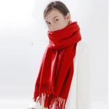 Cashmere Scarf Women Winter Shawls and Wraps for Ladies Stole Fame Solid Warps Winter Cashmere Wool Scarves Luxury Pashmina