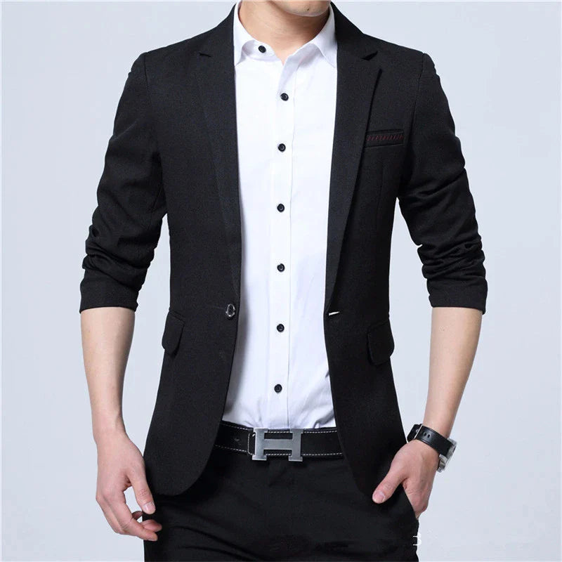 2023 New Spring and Autumn thin Casual Men Blazer Cotton Slim England Suit Blaser Masculino Male Jacket Blazer Men Size M-5XL