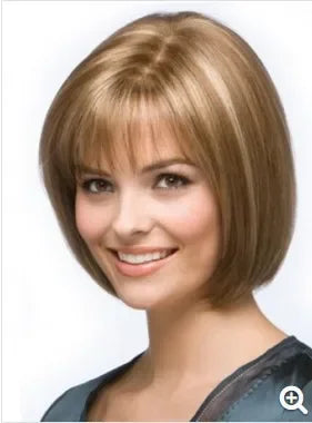 Soft & Healthy Mommy Wig Short Blonde Bob Wigs for Women Black Roots Heat Resistant Synthetic Ombre Bob Hair Cosplay Party Wig