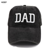 KOEP MOM And DAD Baseball Cap Fishing Caps Men Outdoor Women Washed And Worn Pregnancy Announcement Hats 3D Embroidery