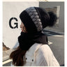 New wind cap bib Korean version of all the autumn and winter ear protection knitted two-piece women's woolen hat scarf one hat