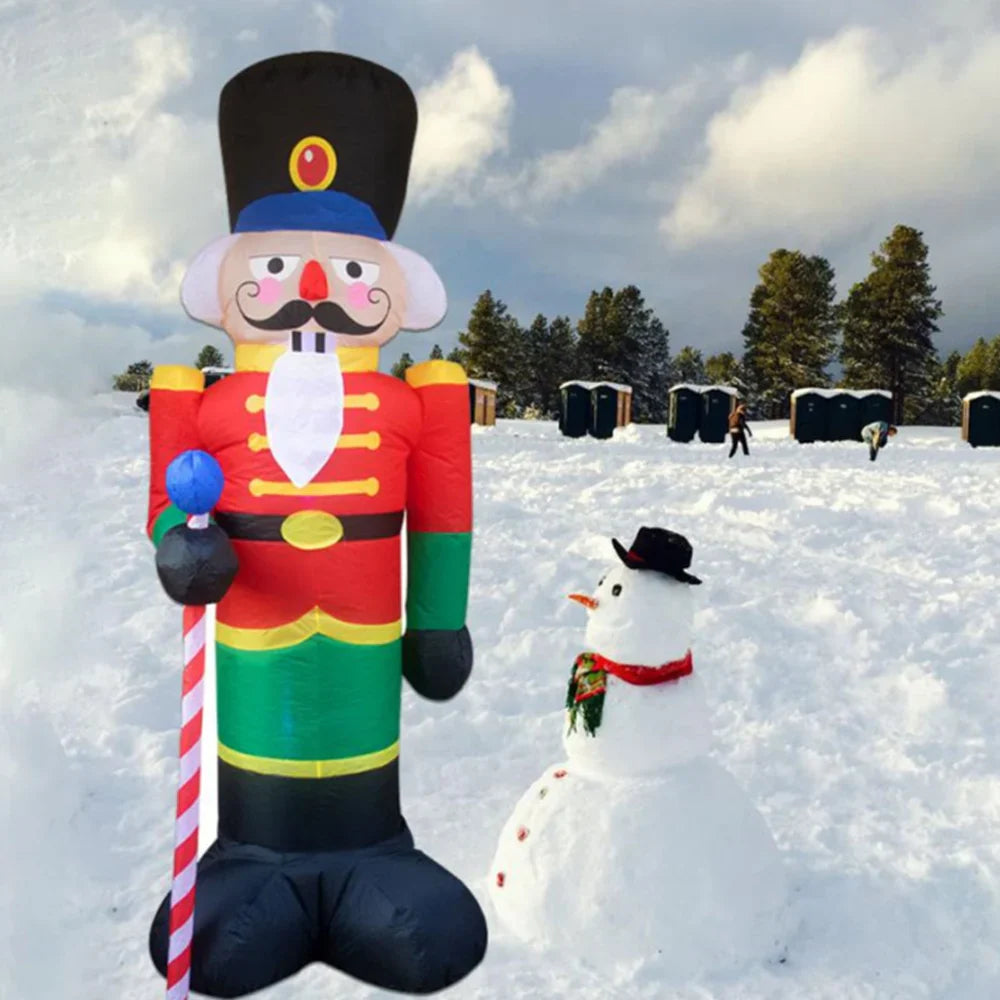 2.4M Inflatable Nutcracker Soldier Outdoors Christmas Decorations for Home Yard Garden Decor Merry Christmas New Year Gift Toys