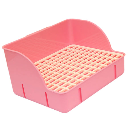 Rabbit Litter Box for Cage Corner Litter Pan Durable Anti Splashing Pet Toilet Corner Toilet Box for Rats Cage Accessories