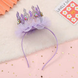 Korean Style Girl Cute Crown Headband Kids Fashion Rhinestones Mesh Hairband Princess Fairy Hair Accessories