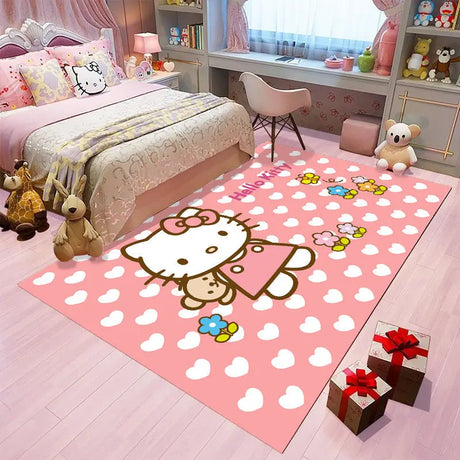 Keeppley Kitty Animation Derivatives Crystal Velvet Mat Home Floor Decoration Living Room Anti-Skid Carpets