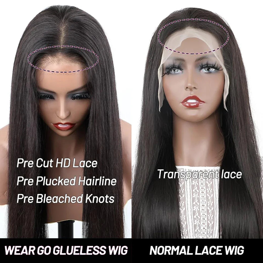 Straight Human Hair Wigs Glueless Wig Human Hair Ready To Wear 5X5 HD Lace Human Hair Lace Front Wig Brazilian Wig On Sale