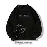 Autumn New Men's Fashion Round Neck Sweatshirts Print Loose Large Size Daily Casual Long Sleeve Sweatshirts 6 Styles