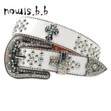 NOWISBB Y2K Rhinestones Belts Quality Western Cowgirl Cowboy Diamond Bling Cinturones Para Hombre Luxury Designer Brand Goth