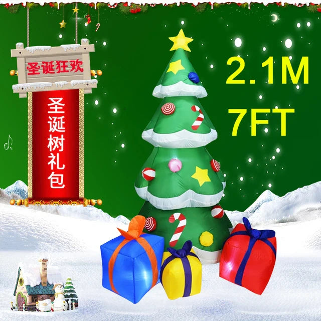 Christmas Inflatable Decoration Toy Built-in LED Lights Inflatable Model Outdoor Ornament Xmas Party New Year Garden Decor