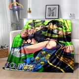 Anime JoJo's Bizarre Adventure Stone Ocean flannel Blanket Throw blanket Warm Sofa bed  children and girls Gift s