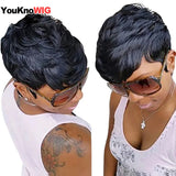 Pixie Cut Wig Full Machine Made perruque cheveux humain Glueless Short Bob парики женские Cheap Glueless Brazilian Remy Hair